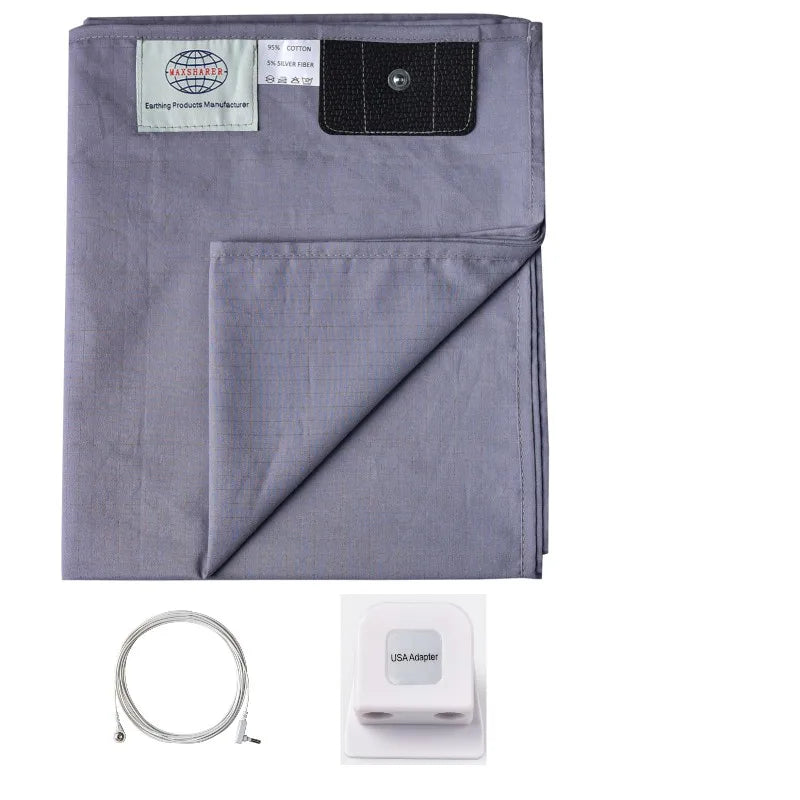 MAXSHARER Conductive Half Grounding bed sheet Organic Cotton Silver fiber Earthing grounding half flat sheet for Natural health