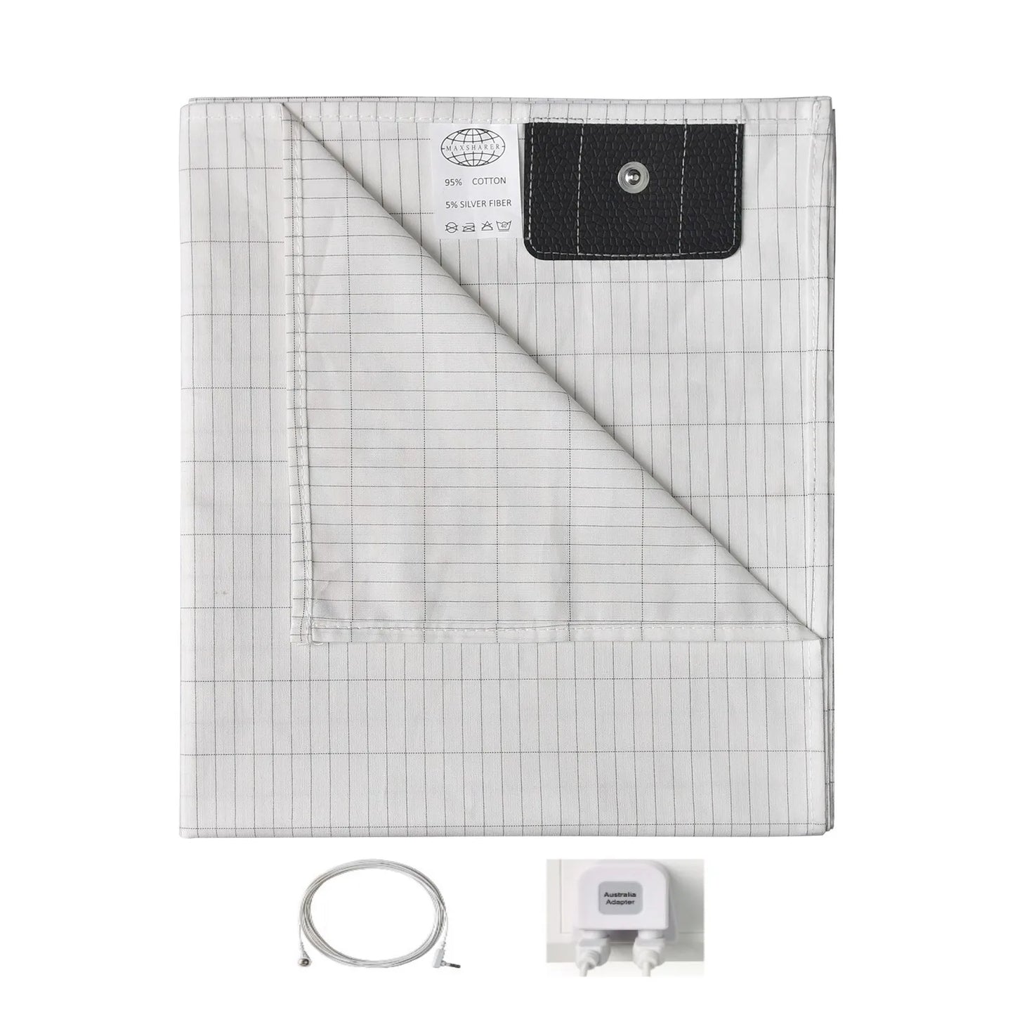 MAXSHARER Conductive Half Grounding bed sheet Organic Cotton Silver fiber Earthing grounding half flat sheet  for Natural health