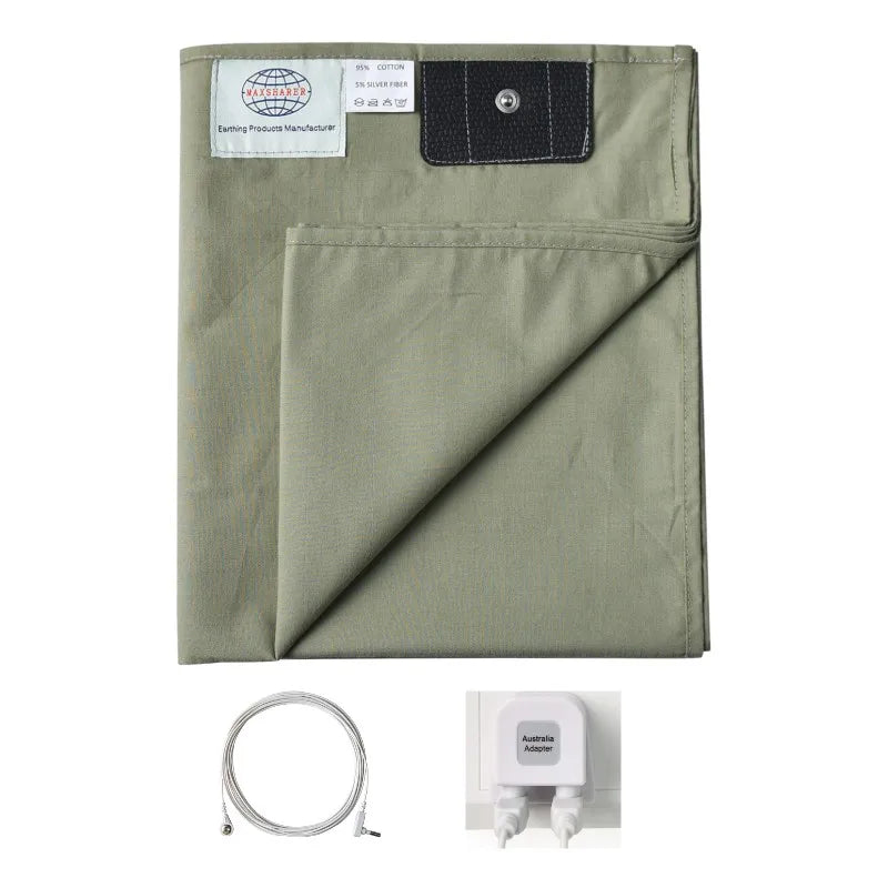MAXSHARER Conductive Half Grounding bed sheet Organic Cotton Silver fiber Earthing grounding half flat sheet  for Natural health