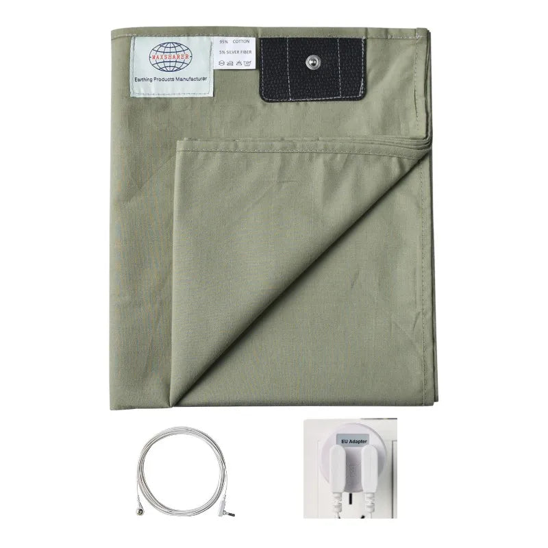 MAXSHARER Conductive Half Grounding bed sheet Organic Cotton Silver fiber Earthing grounding half flat sheet  for Natural health