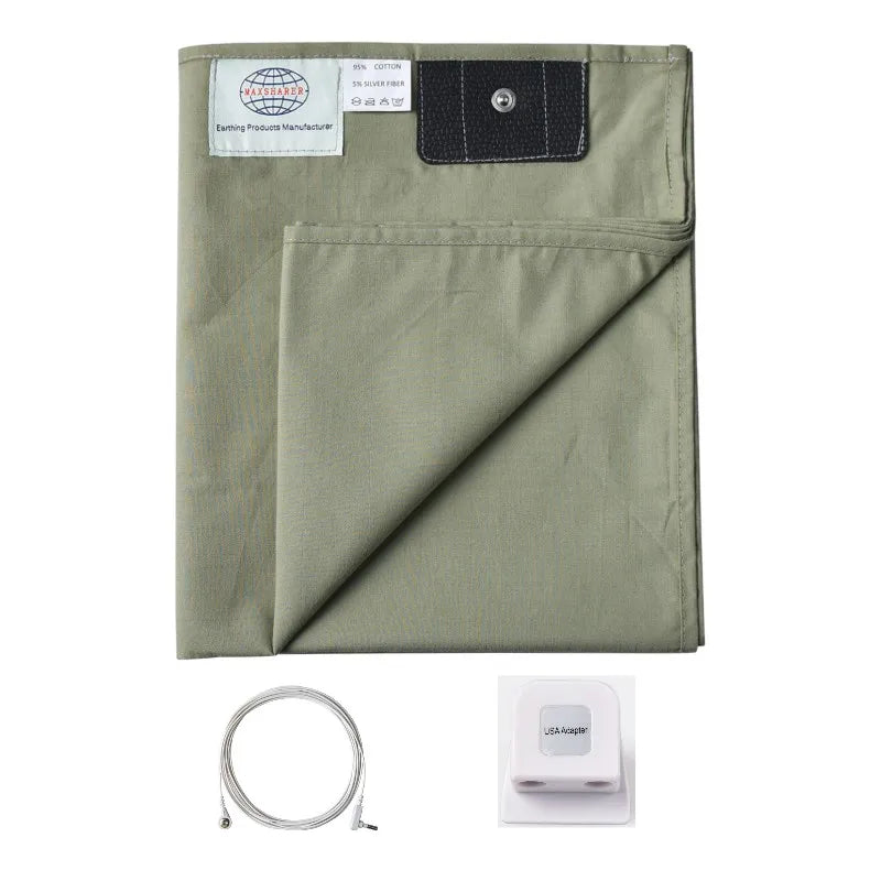MAXSHARER Conductive Half Grounding bed sheet Organic Cotton Silver fiber Earthing grounding half flat sheet  for Natural health