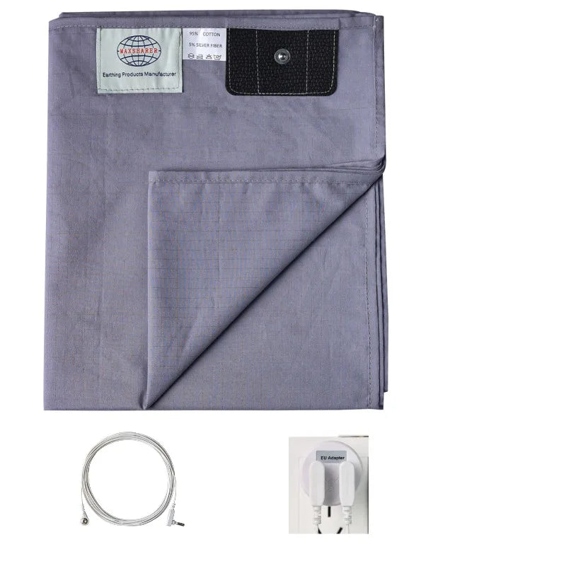 MAXSHARER Conductive Half Grounding bed sheet Organic Cotton Silver fiber Earthing grounding half flat sheet  for Natural health
