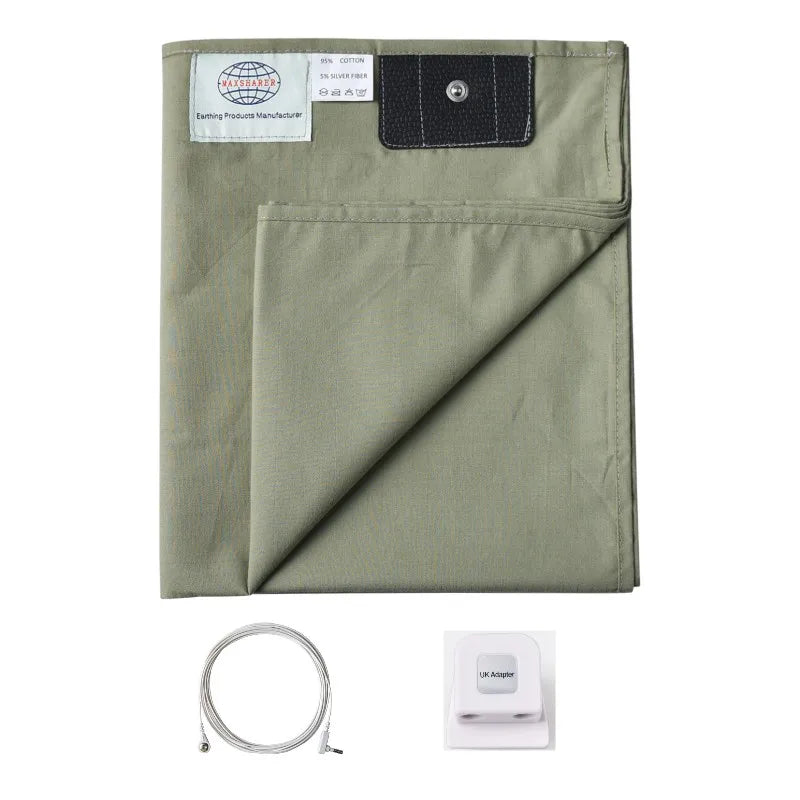 MAXSHARER Conductive Half Grounding bed sheet Organic Cotton Silver fiber Earthing grounding half flat sheet  for Natural health