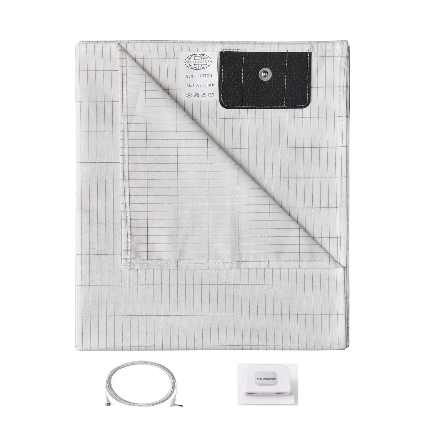 MAXSHARER Conductive Half Grounding bed sheet Organic Cotton Silver fiber Earthing grounding half flat sheet  for Natural health