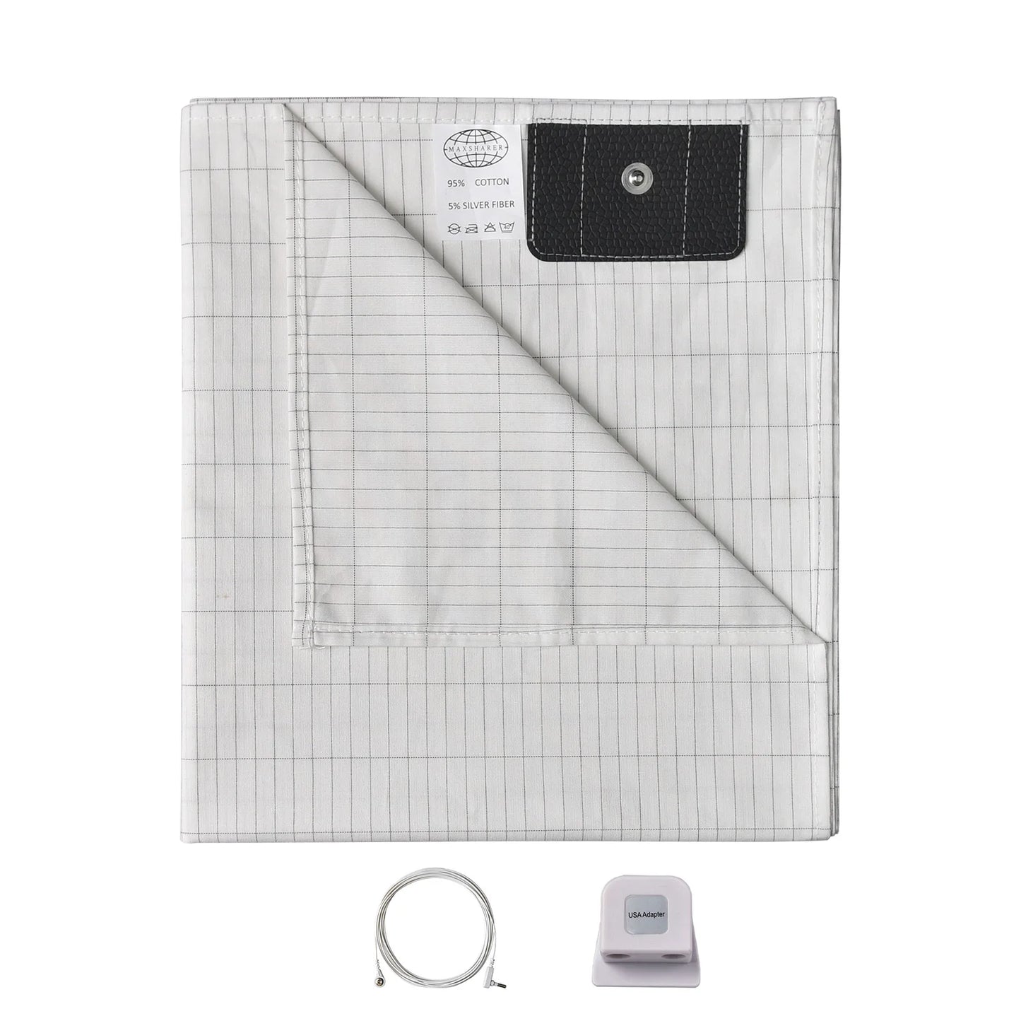 MAXSHARER Conductive Half Grounding bed sheet Organic Cotton Silver fiber Earthing grounding half flat sheet  for Natural health
